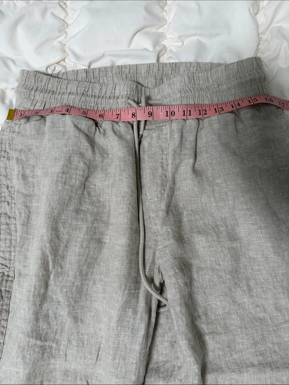 Quince Linen-Blend Drawstring Chinos in Taupe